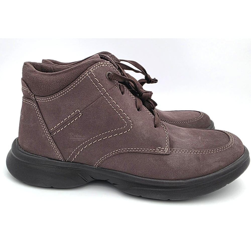 Clarks Men's Bradley Mid Oxford Boot Taupe Suede NEW 9 W Lace Up